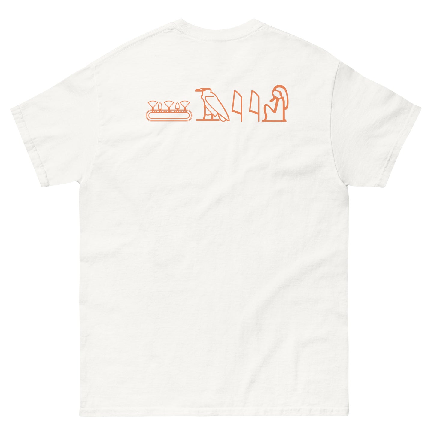Shai | Orange Logo & Hieroglyphics Unisex Tee