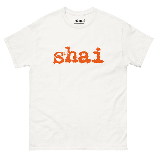 Shai | Orange Logo & Hieroglyphics Unisex Tee